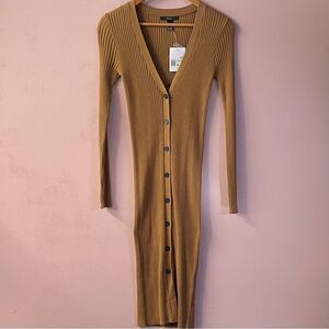 Forever 21 Tan/Light Brown Ribbed Cardigan Size M NWT